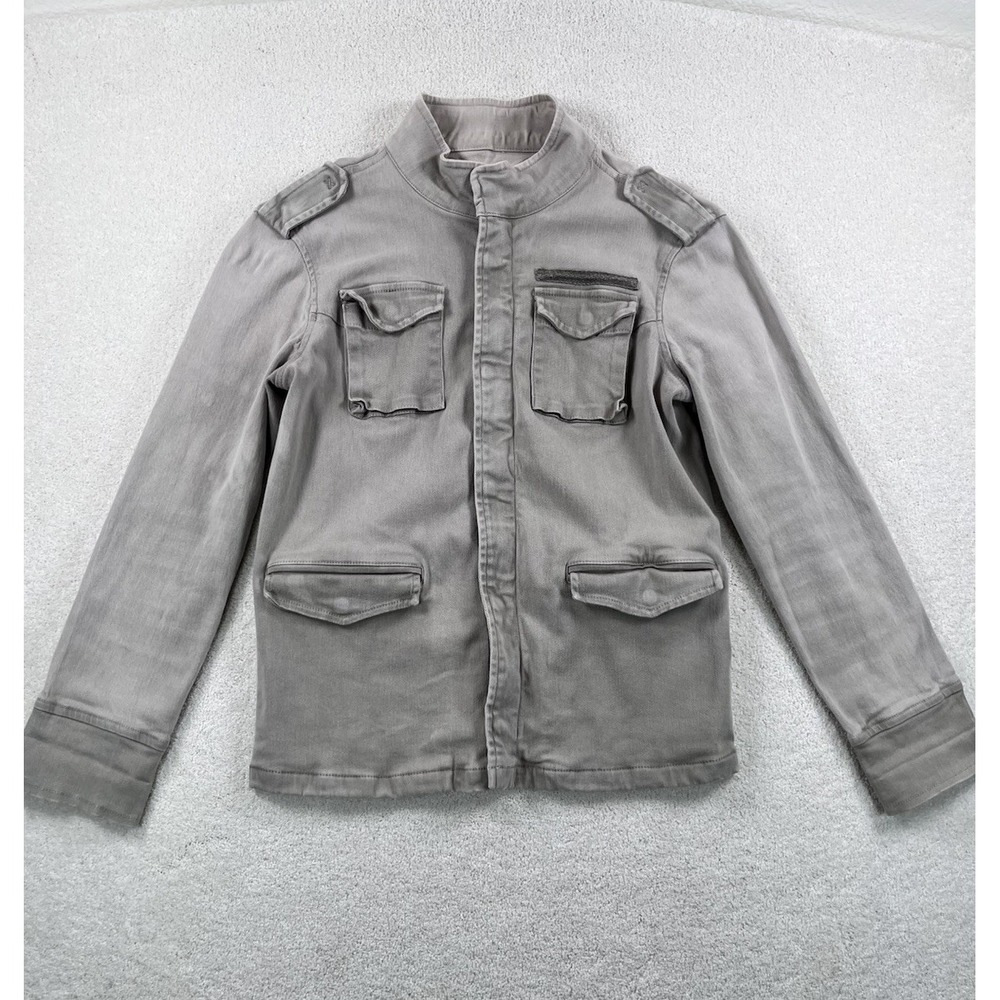 Anine Bing Utility Military Army Jacket Women's Small Faded Gray Twill Epaulets